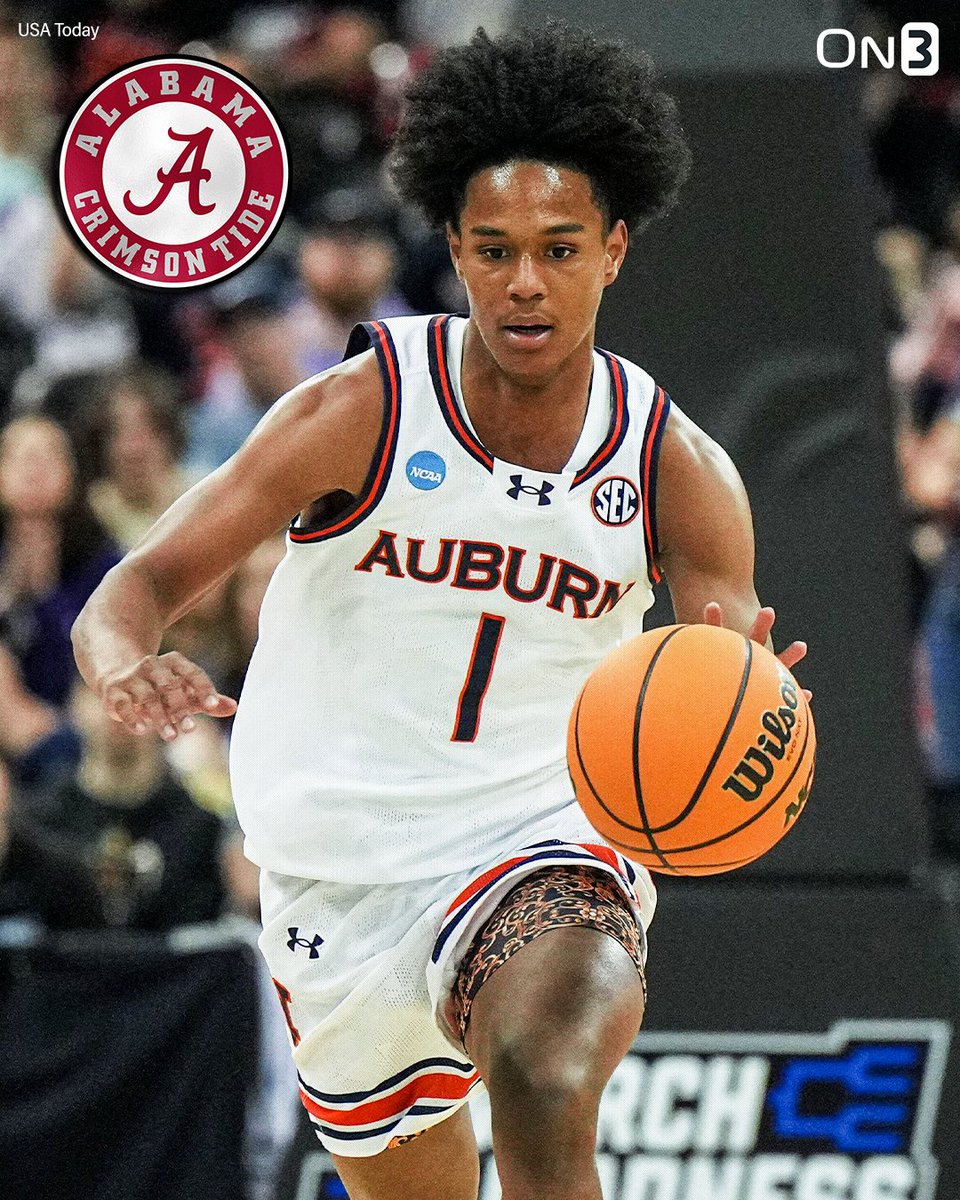 NEWS: Auburn transfer guard Aden Holloway is expected to visit Alabama on Thursday, @TiptonEdits confirms👀 Holloway is a former McDonald's All-American and top-20 recruit in the 2023 class. on3.com/college/alabam…