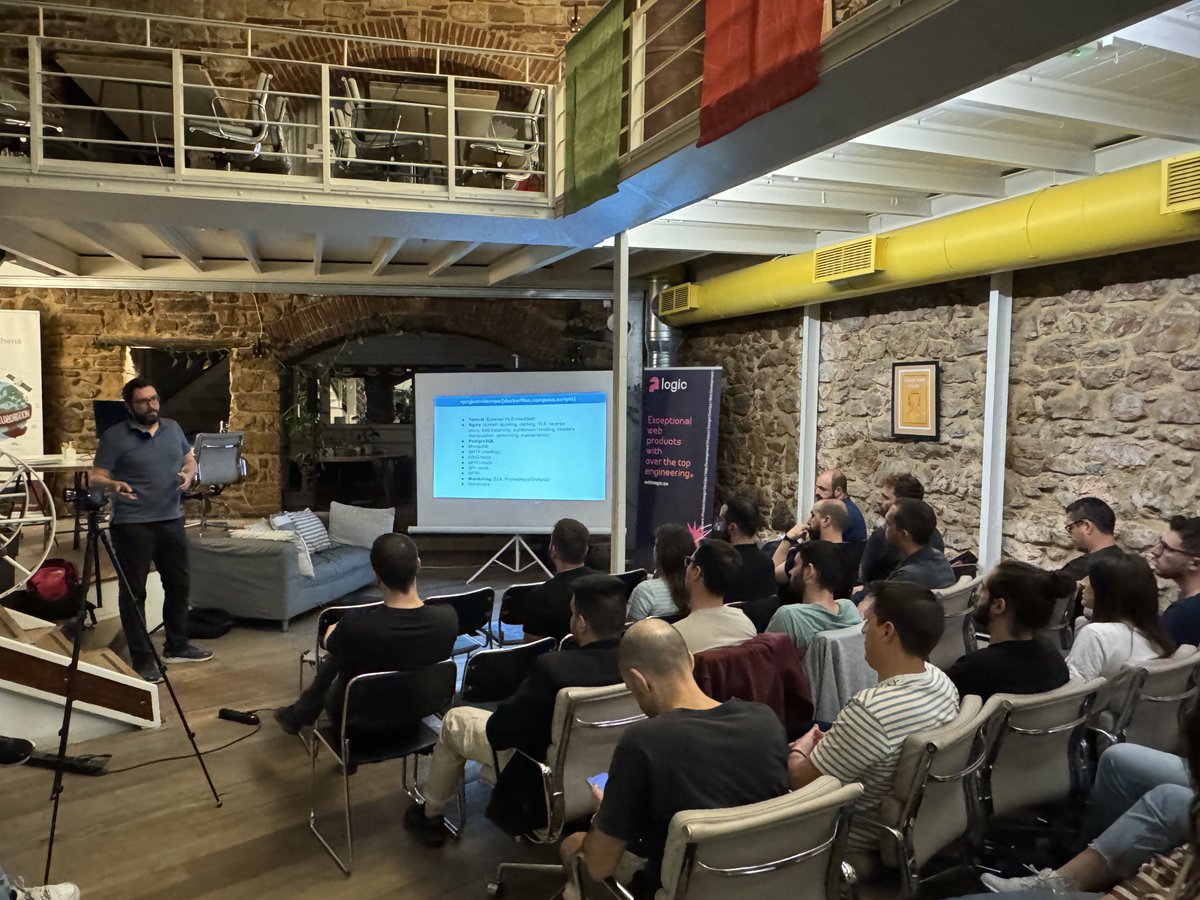 akalipetis's tweet photo. .@iskitsas showing off how @docker can help you in your everyday life at #DockerAth ๐ฅ๐ฅ๐ฅ https://t.co/5DkKnmiq25