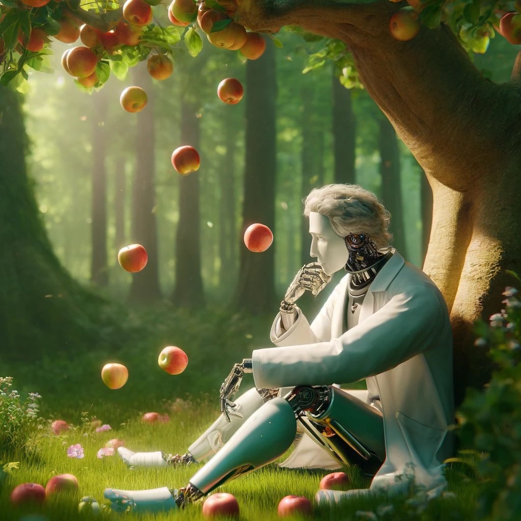 jammy's tweet photo. Newton’s Apple Has Fallen again: Awakening AGI to the Laws of the Universe

In the advancing field of artificial intelligence, two prominent types of models, Large World Models (LWM) and Large Language Models (LLM), play pivotal roles in our quest for understanding and creating intelligent systems. These models, while both powerful, serve distinct purposes and are based on fundamentally different approaches to processing information and learning from environments.

 Large World Models (LWM).

World models, such as the ones exemplified by OpenAI’s Sora, are designed to simulate and understand complex dynamics of the real world. They are not merely predictive models but are built to interpret and interact with their surroundings in a way that mirrors human cognitive abilities to some extent.
- Purpose: The primary aim of world models is to simulate real-world environments comprehensively. They are built to understand the interactions and dynamics of various components within these environments over time.
- Capabilities: These models integrate multiple types of data inputs—visual, auditory, textual, and more—to create nuanced simulations of real-world scenarios. This multimodal data processing capability allows them to perform tasks that require a deep understanding of physical laws, spatial awareness, and dynamic changes over time.
- Applications: World models find applications in fields where an understanding of complex, dynamic environments is crucial. This includes robotics, where machines interact with physical worlds; virtual reality, which creates immersive simulation experiences; and scientific research, where detailed models of real-world processes are necessary.

Towards Artificial General Intelligence (AGI).

The development of world models marks a significant step toward achieving Artificial General Intelligence (AGI). Unlike language models that are confined to textual understanding, world models embody a more holistic approach. They aim to mimic human-like cognition by integrating multiple senses and forms of knowledge, allowing them to perceive and interact with the physical world in a manner that's closer to human experience.
 
Simulating Reality: World models strive to simulate reality not just through static representations but by understanding the temporal and spatial dynamics of objects and entities. This capability is crucial for developing systems that can autonomously operate in complex, unpredictable environments.
 
In conclusion, while language models like GPT handle linguistic intelligence, world models like Sora take a broader approach. They incorporate a spectrum of cognitive abilities, making them essential in our pursuit of AGI—a technology that understands and interacts with the world in a comprehensive, integrated manner.
As we venture further into the realm of artificial intelligence with systems like Sora, it is plausible to consider that this AI has already mastered basic laws of physics through its advanced simulations and integrations of real-world data. 

This understanding, much like the early revelations of quantum mechanics, reminds us that classical physics, such as Newton's laws, represent only a fraction of the vast tapestry that governs the universe. With the continuously expanding capabilities of such world models, one can only speculate, almost with a sense of wonder akin to that of the divine, what new secrets about the universe Sora will unveil next. As we stand on the brink of these potential discoveries, it becomes clear that the journey of AI, much like the quest for knowledge itself, is limitless