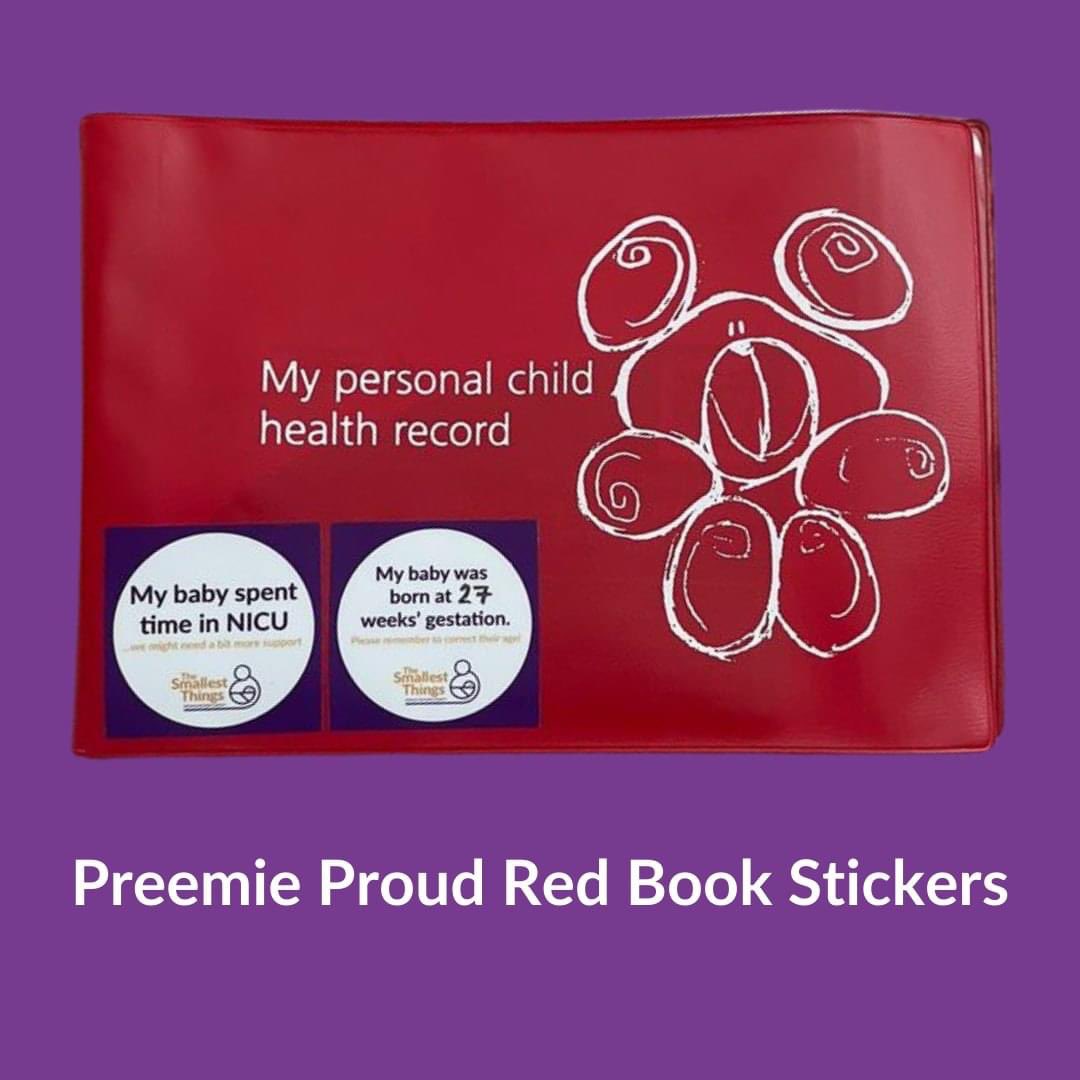 Recently we've been inundated with requests for our Preemie Proud Red Book stickers 💜 We're delighted to say our Red Books stickers are now in over 80% of NICUs in the UK – that's a lot of follow-up baby appointments made a little bit easier! 📧 hello@thesmallestthings.org