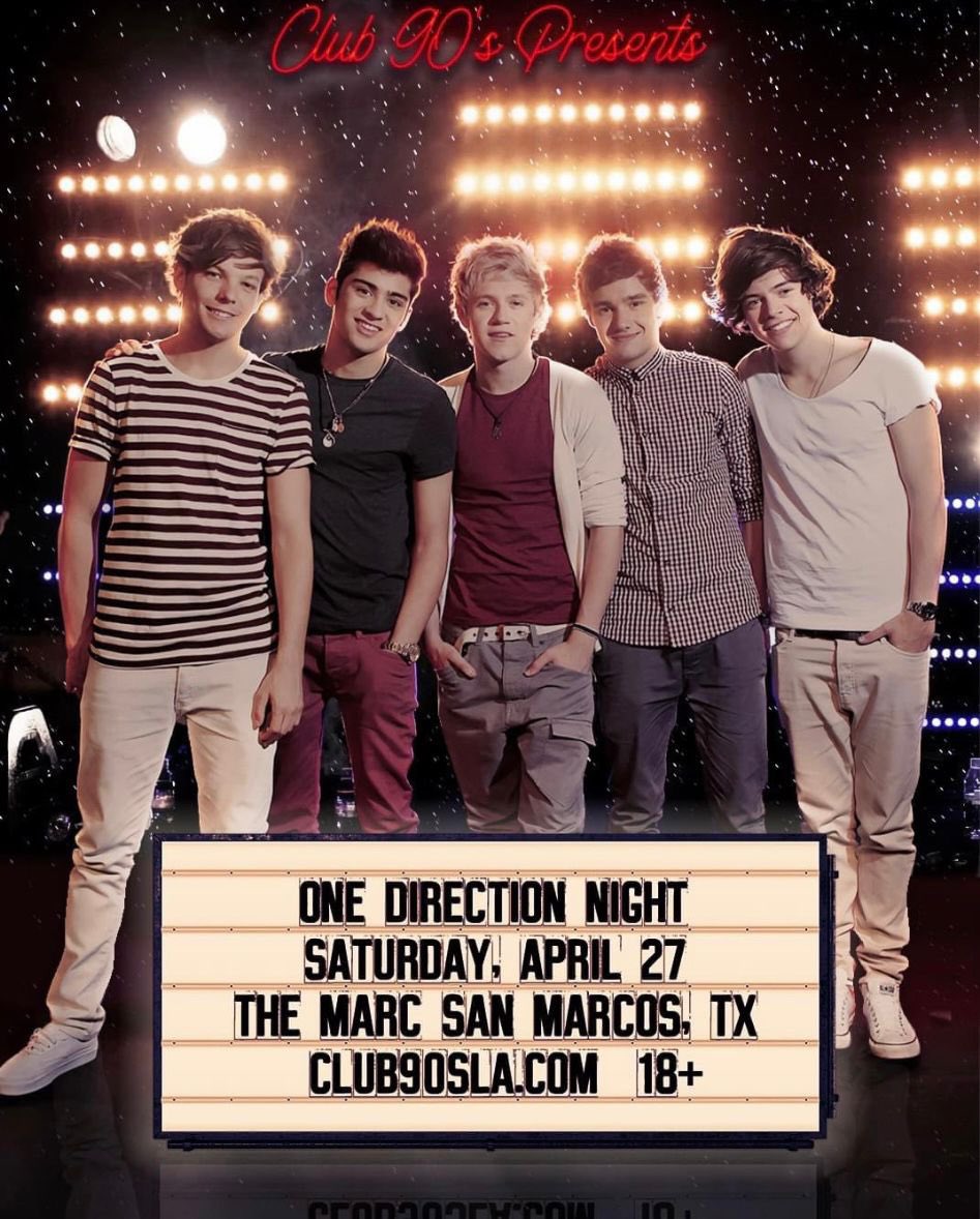 Welcoming ONE DIRECTION NIGHT 🤩April 27th at The Marc💥 Get those tickets now and sing the best songs ever!🤭🎵