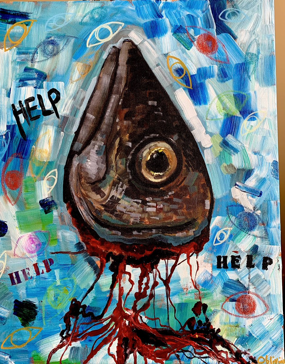 Fish????? 
Acrylic on 16”x20” canvas