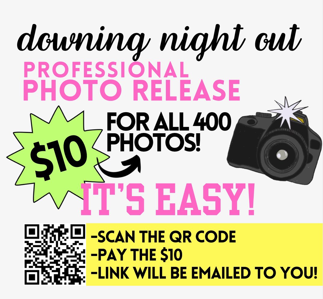 don't miss out on amazing, high quality photos taken at Downing Night Out - scan the QR code or click the link: @mr_tallon mwd.memberhub.com/store/items/10…