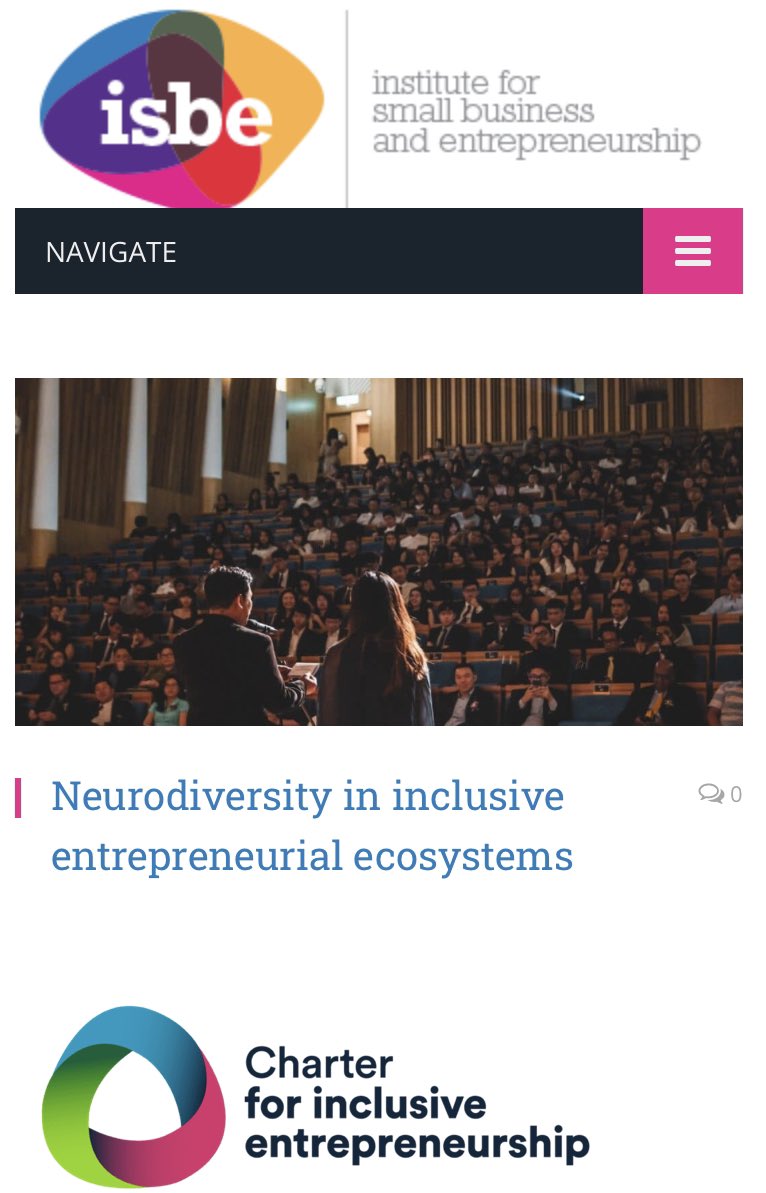 We are delighted to be supporting Wednesday’s Conference at Nottingham University in partnership with Neurodiversity Entrepreneurs Association led by Ron Edwards @neuroentassoc Neurodiversity in inclusive entrepreneurial ecosystems isbe.org.uk/neurodiversity… @Entrepreneur