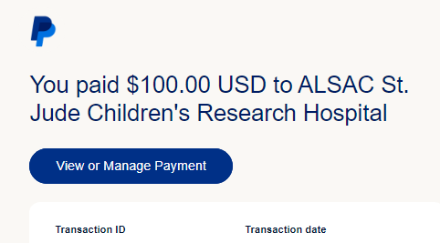 Going to matching as many donations as i can to St.Jude's Children Hospital for Cancer Research