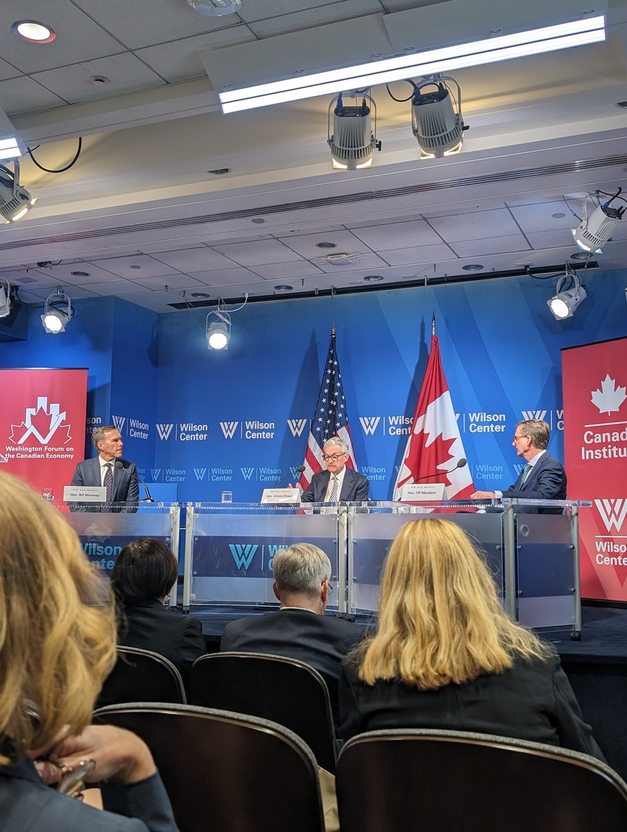 Kudos to @USCanada_Sands & @Delgado_Xav for putting together an insightful convo ft @federalreserve Chair Jerome Powell, Former Canadian Minister of Finance Bill Morneau, and @bankofcanada Gov. Tiff Macklem. The Washington Forum on the Canadian Economy is here to stay! 🇺🇲🤝🇨🇦