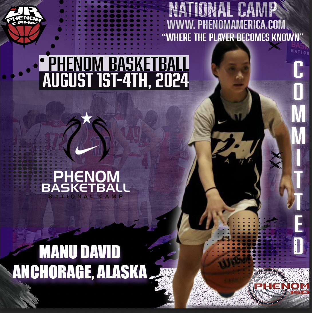 Phenom Basketball is Excited to announce that Manu David from Anchorage, Alaska will be attending the 2024 Phenom National Camp in Orange County, Ca on August 1-4! #Phenomnationalcamp #Jrphenom #Phenom150 #Gatoradepartner #wheretheplayerbecomesknown
