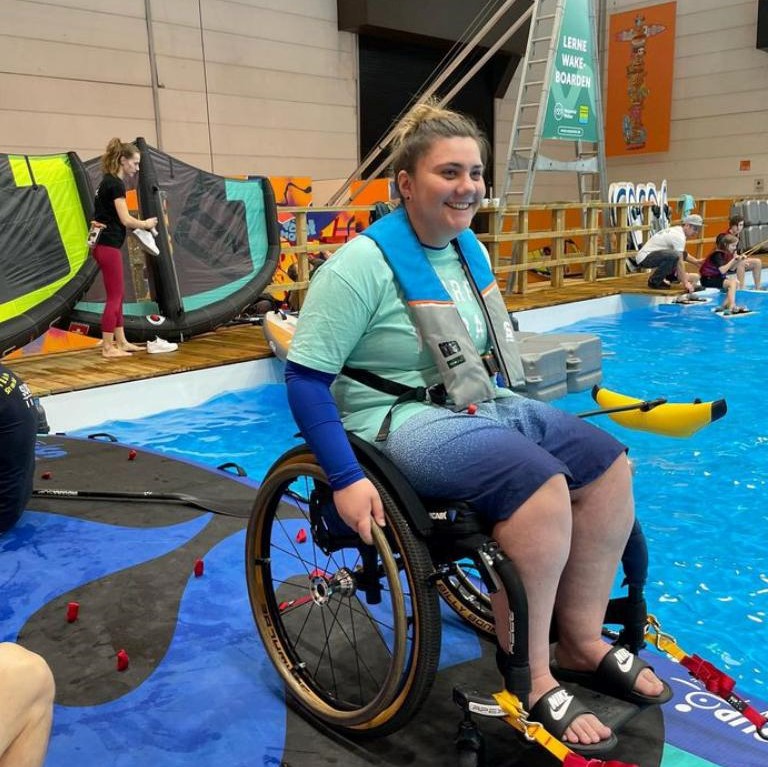 'I got to try #standuppaddleboarding today and I loved it.' —Steph, @ stephanie_altm on Instagram.

#adaptivesports #accessibility #wheelchairpaddleboarding #wheelchairlife #wheelchairuser #bodypoint