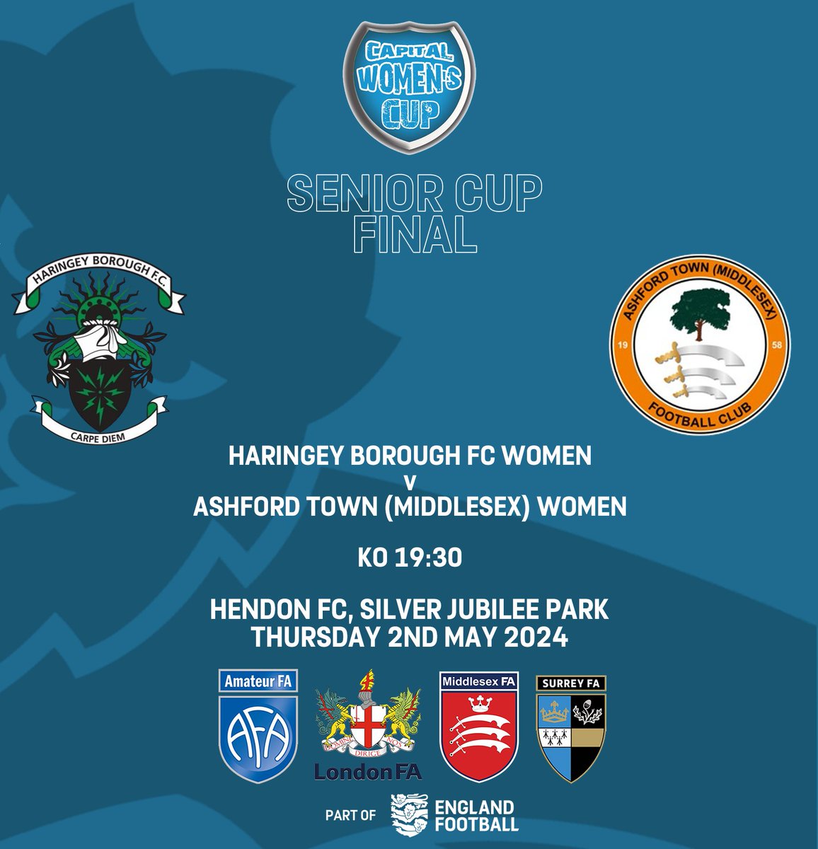 The finalists have been confirmed for the Capital Women's Cup Finals 🏆 Junior Cup @cpfc_w U18 vs @SouthLDNLaces Intermediate Cup @leatherheadwfc vs @BrentfordFCW The finals will take place on Sunday 27 April at Meadowbank, RH4 1DX