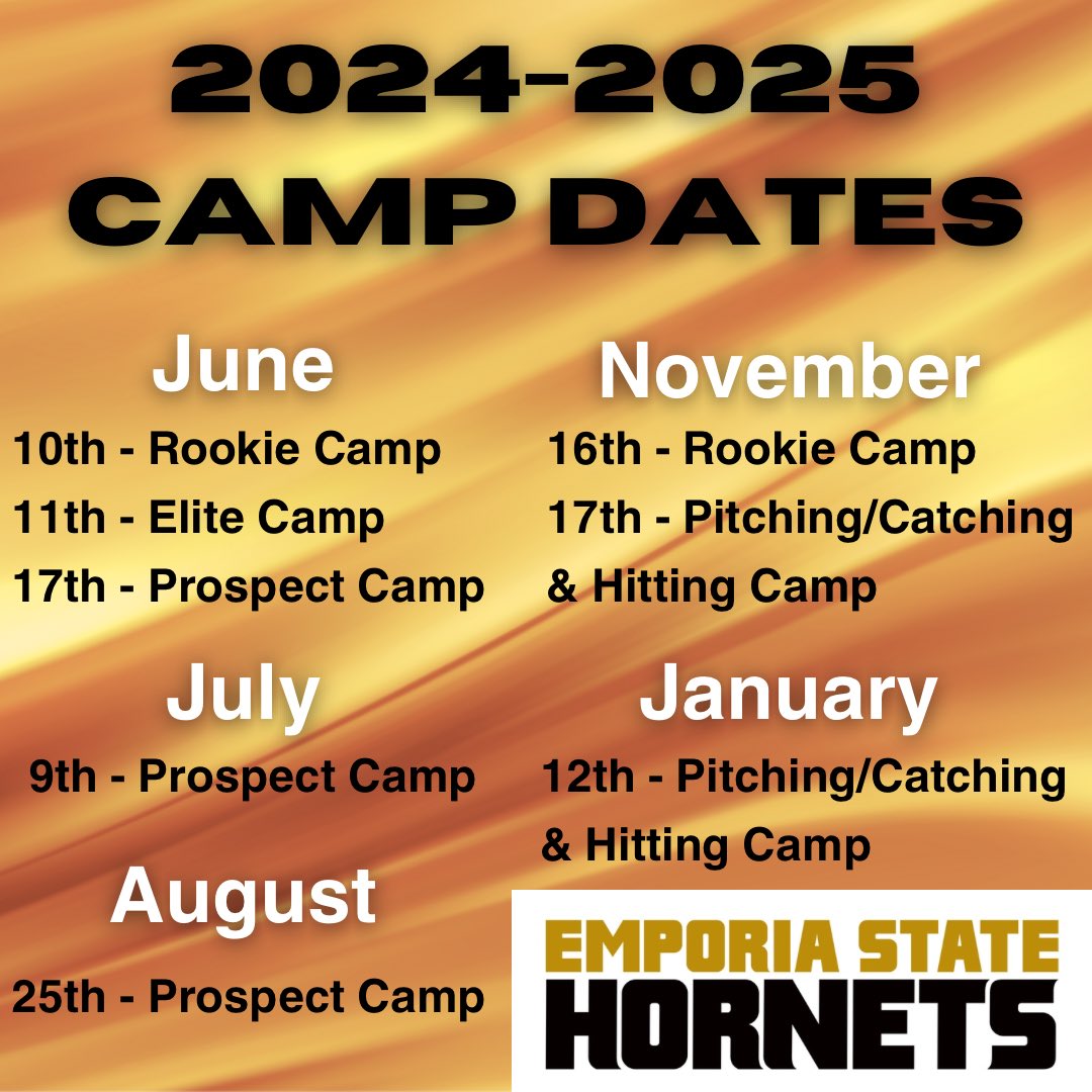 Get signed up for our camps this summer, fall, and winter. Registration is made easy! Click the link to get signed up today! esuhornetsoftballcamps.com