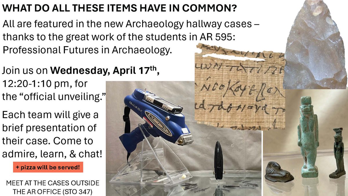 You are invited to AR 595 Display Case Unveiling. Wednesday, April 17, 12:20, 675 Commonwealth Avenue, by Room 347, STO 3rd floor. Pizza will be served.