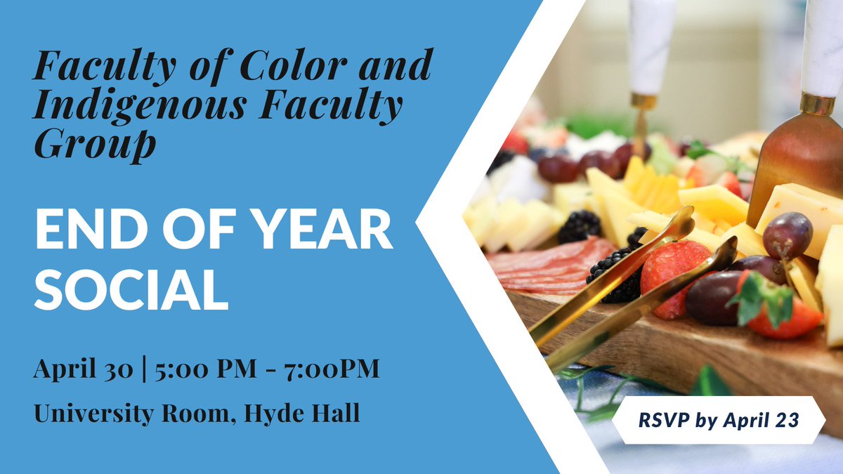All members of the Faculty of Color and Indigenous Faculty Group are invited for a drop in social event in Hyde Hall on April 30. Please RSVP by April 23: iah.unc.edu/event/focif-eo…
