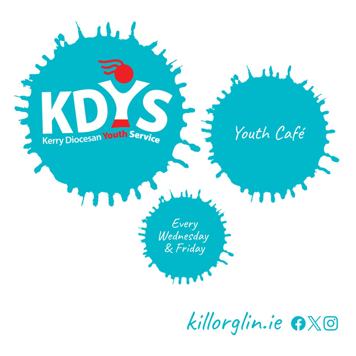 The @KerryYouth Youth Café for secondary school-aged young people will be open every Wednesday from 1 pm to 4 pm and Friday from 4 pm to 7 pm.  

#Killorglin #LivePlayThriveHere