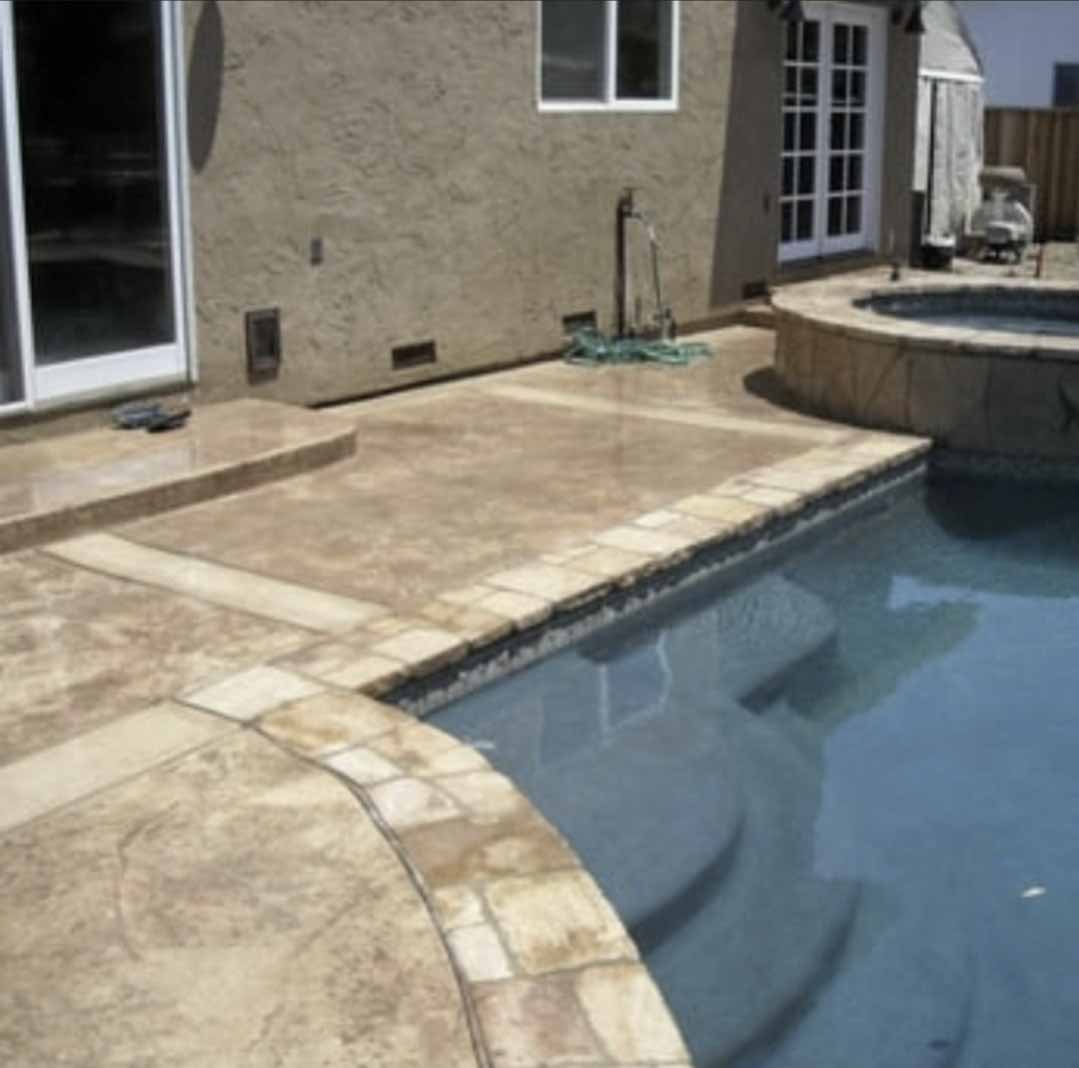 Experience the ultimate relaxation and entertainment with our stunning pool deck tailored to your style and preferences. Call us today at (408) 469-3470 for a free quote! #PoolDecks #CoolLookingConcrete 
coollookingconcrete.com/contact.php