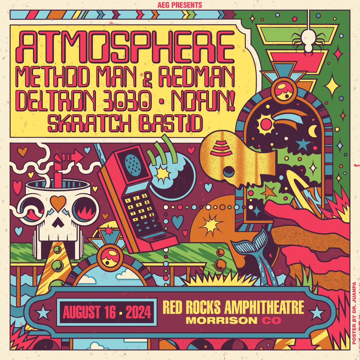 🏔️ @atmosphere is coming back to @RedRocksCO 🏔️ It’s going to be a PARTY on August 16th, 2024 w/ @methodman @therealredman @OfficialDELTRON NOFUN! @SkratchBastid Atmosphere & Friends Presale: Thursday, April 18th at 10am local PW: MAKEPARTY (not case sensitive) General…