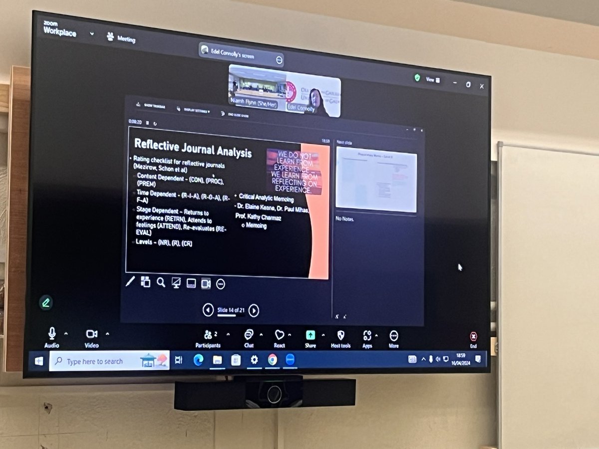 Edel Connolly explains how she analysed data from reflective journals in her study about academic buoyancy #PGRS2024 @edtechne