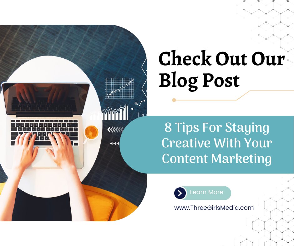 Find your muse with our blog article featuring our top pro tips for staying creative with your content marketing. No more deadline dread, just fresh marketing ideas right at your fingertips:

threegirlsmedia.com/2023/12/05/8-t…

#Creativity #MarketingStrategy #ContentIdeas