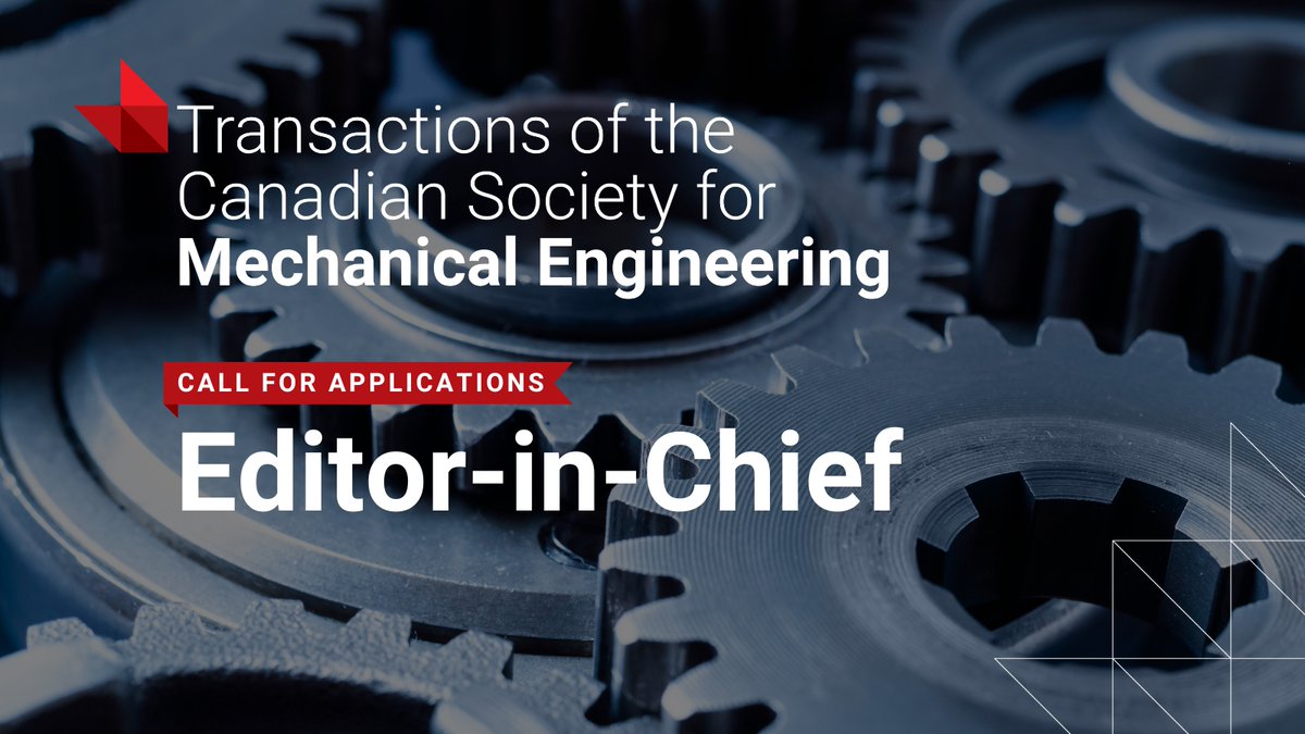 Are you a mechanical engineer with editorial experience? TCMSE is searching for an Editor-in-Chief to manage a board of Associate Editors and issue decisions on manuscripts. Learn more about this prestigious volunteer opportunity:  ow.ly/uUCQ50RgCr7 #MechanicalEngineering