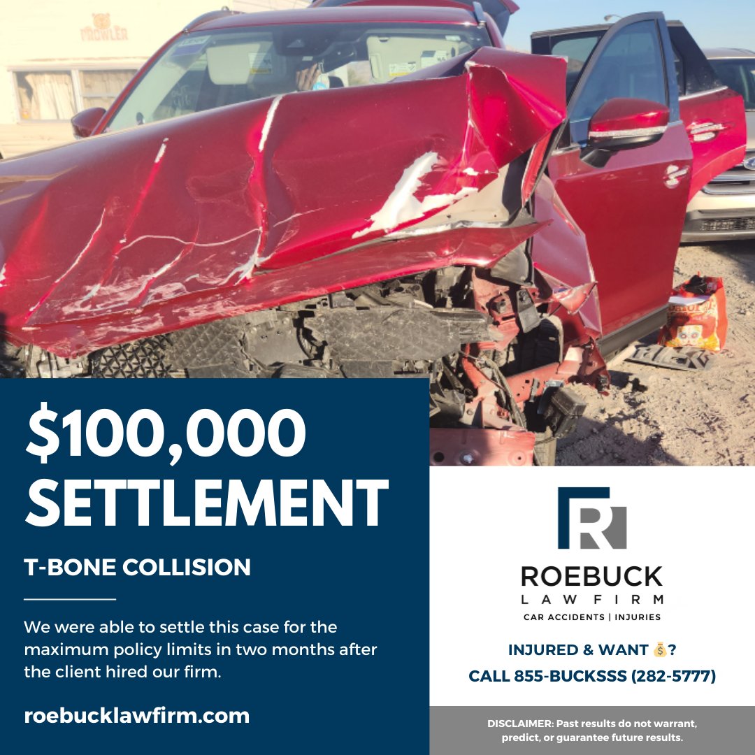 INJURED & WANT 💰? CALL 855-BUCKSSS (282-5777).

 DISCLAIMER: Past results do not warrant, predict, or guarantee future results. 

#RoebuckLawFirm #whiplash #personalinjury #personalinjurylawyer #caraccident #caraccidentlawyer #settlementcheck #lasvegas #northlasvegas