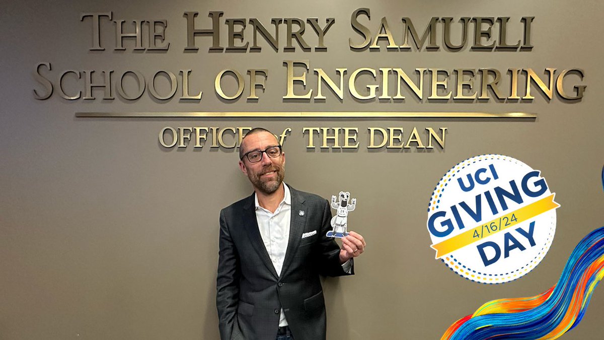 “Help support the Samueli School of Engineering as we continue our high-impact, high-energy journey.” - Dean Magnus Egerstedt. Giving Day is here! Donations are welcome at givingday.uci.edu/amb/ucienginee… #UCIGivingDay #BrilliantFuture #UCIEngineering