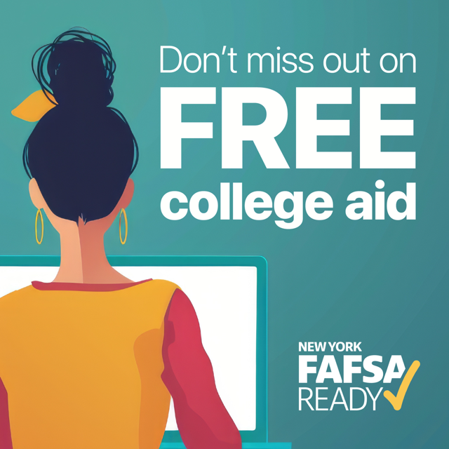 Remember the FAFSA is FREE to apply and can provide you with essential financial support for college. Now is the time to apply! Visit hesc.ny.gov/fafsaready
-
#SUNYFMCC #FAFSAReady