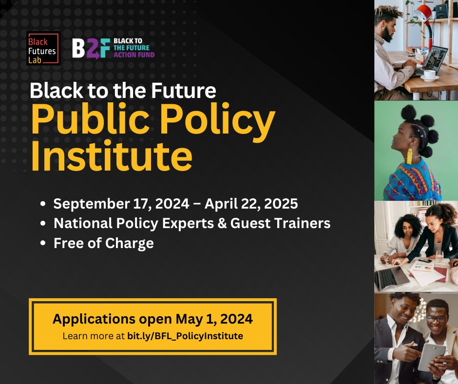 🚨Y’all ready?! Our Policy Institute is coming back for its 5th year! Apps for the 8-month fellowship open May 1. Learn all about policymaking & how to create powerful campaigns that will change our communities, FREE of charge. Visit bit.ly/BFL_PolicyInst… for more info.