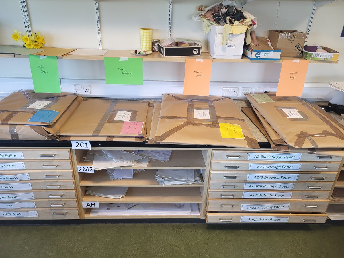 vcmooreartist's tweet photo. All packed and ready to be uplifted. It has been a joy and privilege to see our senior's hard work come together in the last few weeks to produce some outstanding final folios 🧑‍🎨. We wish them every success for their upcoming exams 🧑‍🎓. #youcandoit #Resilience @StAndrewsRCHS https://t.co/bHYvlOnZKM