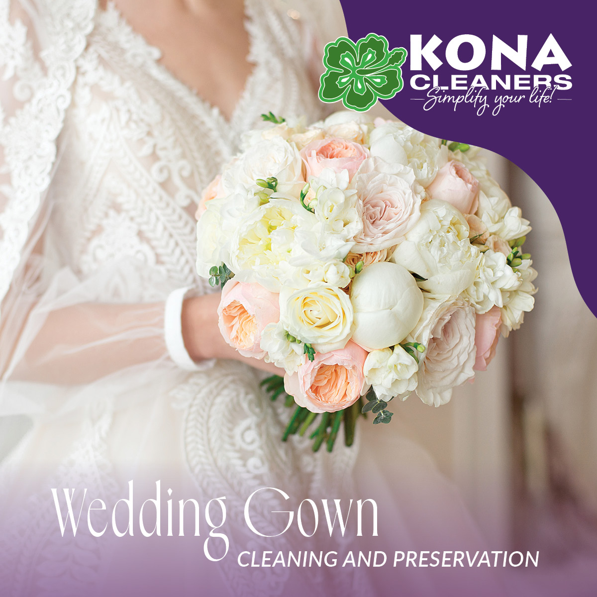 Keep your special day memories pristine with Kona Cleaners' wedding gown cleaning and preservation service 💍✨ Our expert team will delicately clean and preserve your gown, ensuring it stays as beautiful as the moment you said 'I do' 💐 #KonaCleaners #WeddingGown #WeddingGown...