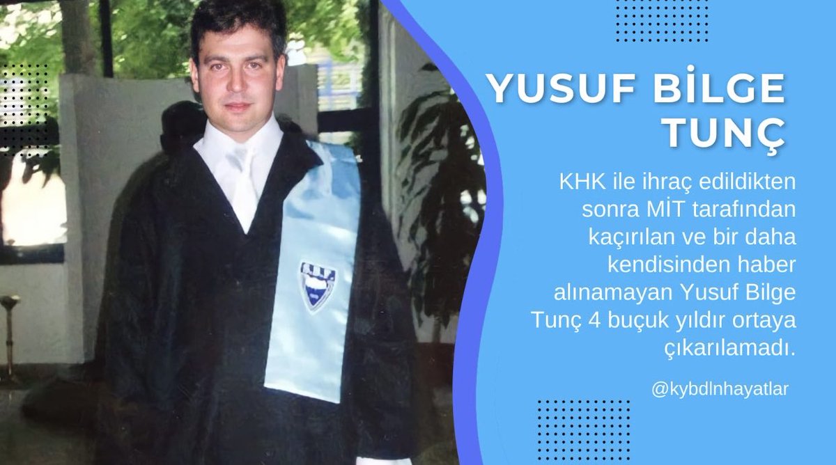 6 Ağustos 2019 günü “kaybolan” Yusuf Bilge Tunç'tan hala hiçbir haber yok.Yusuf Bilge Tunç nerede? ⁦@adalet_bakanlik⁩ Adaletsizlik Öldürüyor
