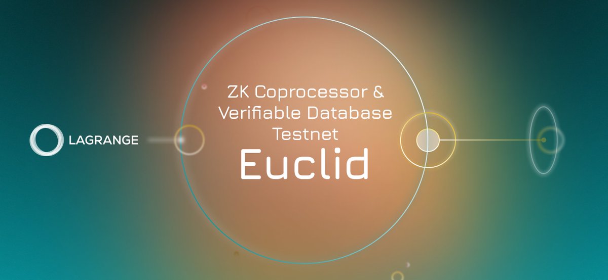 1/ Announcing Lagrange’s public testnet ‘Euclid’, a ZK Coprocessor and Ethereum’s first Verifiable Database 💫 Read the blog: bit.ly/3U3UgX9 More below👇