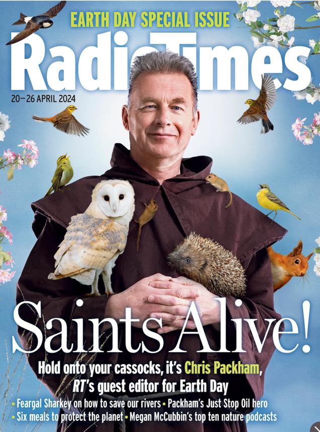 @ChrisGPackham was the guest editor for the latest issue of @RadioTimes. The cover is just brilliant 🤩😂 and it features some pretty important environmental issues, too. I got to peak behind the scenes when they were devising it - it’s great. Make sure you grab a copy!