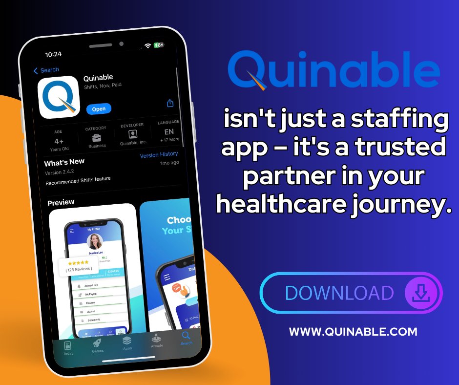 With transparency at our core and unwavering support by your side, let's redefine what it means to thrive in the healthcare industry. #Quinable #TrustedPartnership 💖 #NurseAppreciation  #LPNjobs #CNAjobs #quinable #digitalmarketing #healthcare #StaffingSimplified #QuinableApp