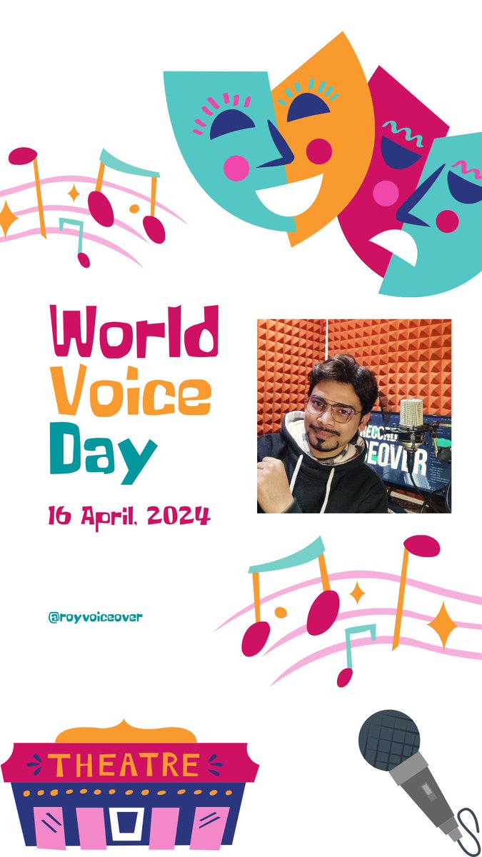 RoyVoiceOver1's tweet photo. Happy World Voice Day..!! 
Amidst the symphony of humanity, let us celebrate the power and beauty of the voice on World Voice Day. Each voice, a unique instrument, weaving stories, inspiring change, and connecting souls. #WorldVoiceDay 🎶
#voiceover #narrator #voiceactor https://t.co/407o8SIkkg