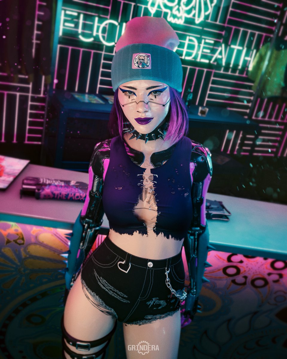 Ready to bonk 💜 #ritawheeler #mox #moxes #Cyberpunk2077 #PCgaming #photomode #virtualphotography #worldofVP #ThePhotoMode