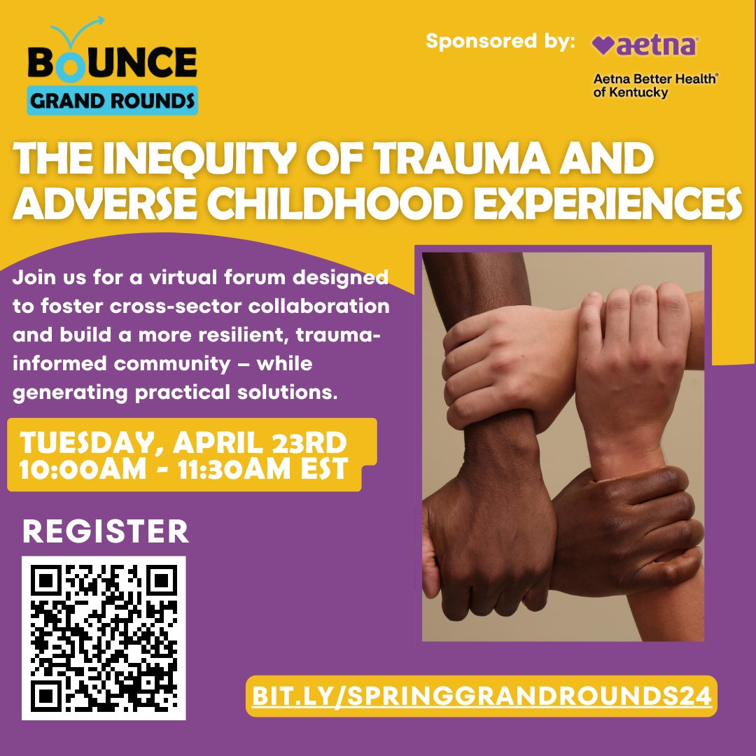 Join the @BounceCoalition for an interactive virtual forum focused on understanding disparities in children's exposure to traumatic experiences. Register now: bit.ly/3vBXlp7