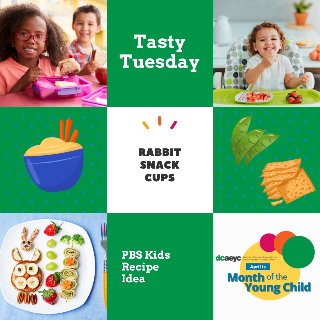 Looking for an afternoon snack for #TastyTuesday? Try rabbit food cups from @pbskids filled with hummus, carrots & snap peas! Find the recipe at pbs.org/parents/recipe… or dcaeyc.org/moyc. #DCAEYC #TastyTuesday #MOYC24 #WOYC24 #SnackCup #Carrots #SnapPeas #Hummus