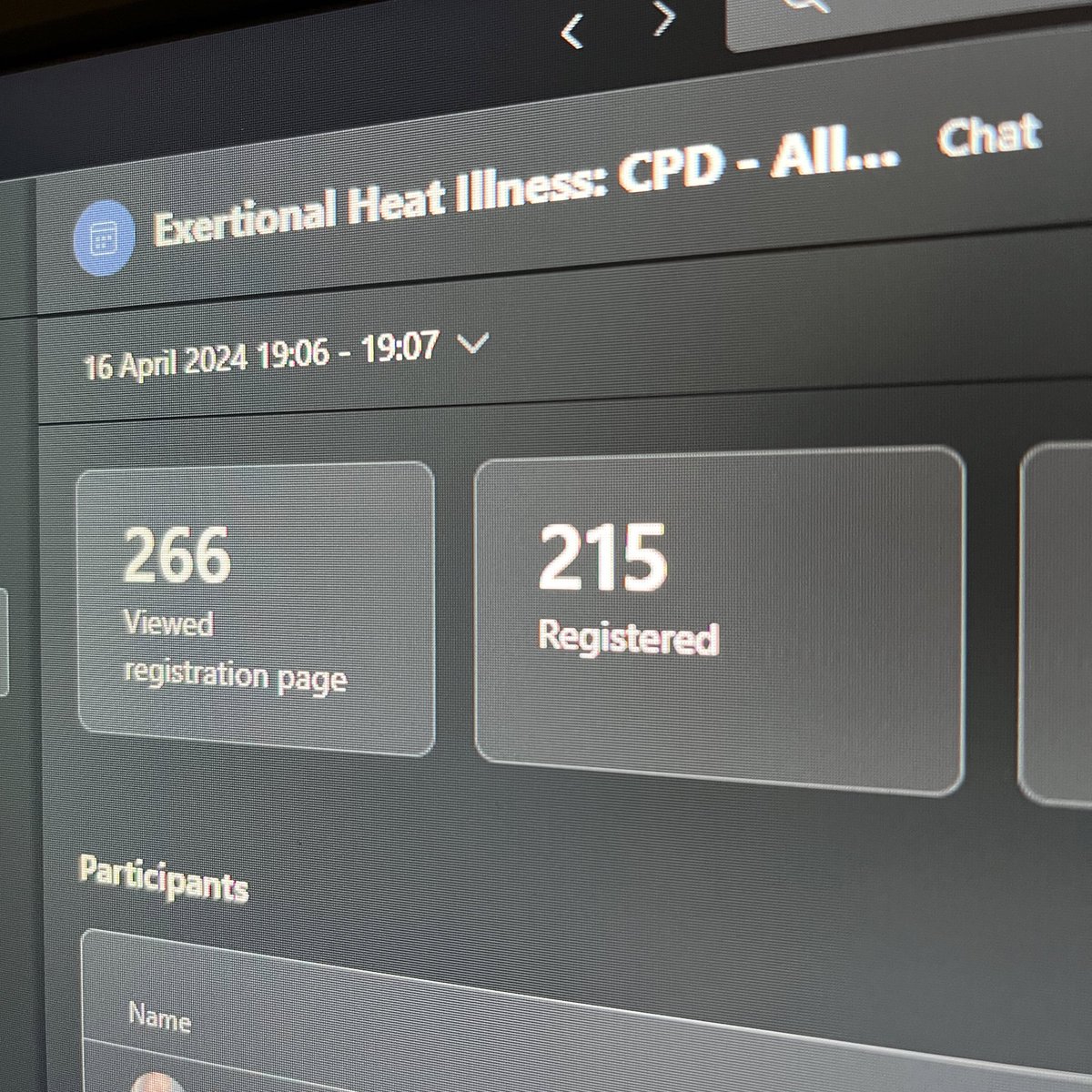 Really enjoyed talking about the treatment of Exertional Heat Illness in our @stjohnambulance CPD session tonight 🥵 Really great turn out, first time I’ve ran a Teams call with >150 people in it 😅 Thanks to all that came, recording will be out tomorrow internally 📹