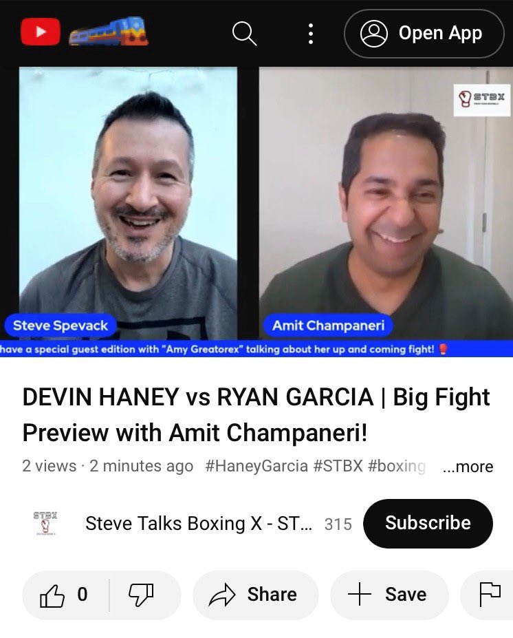 Delighted to have joined @SteveSpevack for his latest @x_stbx big fight preview talking about #HaneyGarcia on YouTube! Watch our verdict & for views on other upcoming fights > youtube.com/watch?v=_cbUfB… Do give us your comments & subscribe for more quality content! #STBX #Boxing 🥊