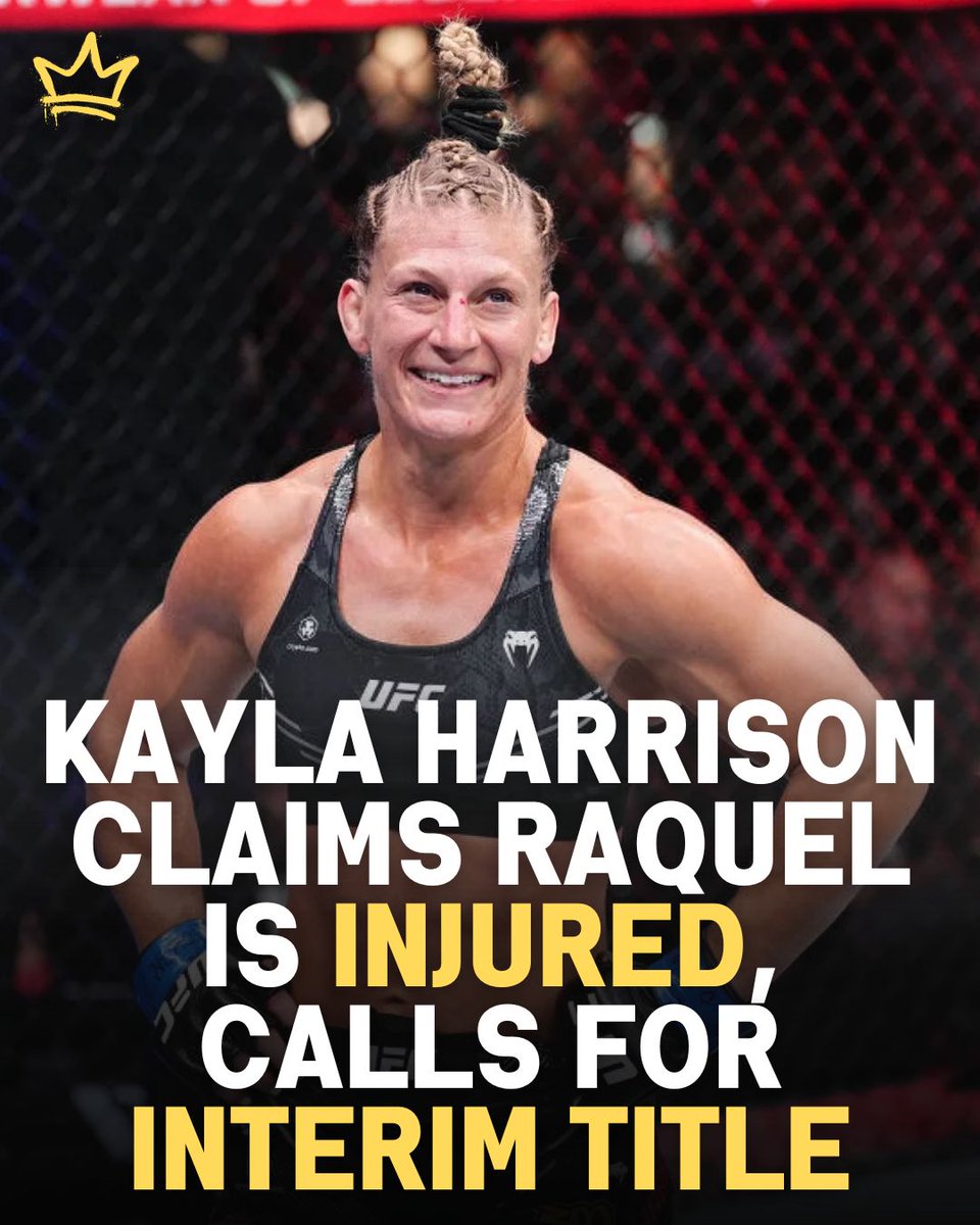 prestigecombat's tweet photo. Kayla Harrison claims Raquel Pennington will not fight for a while due to injury, she suggests an interim UFC Bantamweight title in the meantime. 

[per @espnmma]

#UFC #MMA https://t.co/qREiH7sNLx