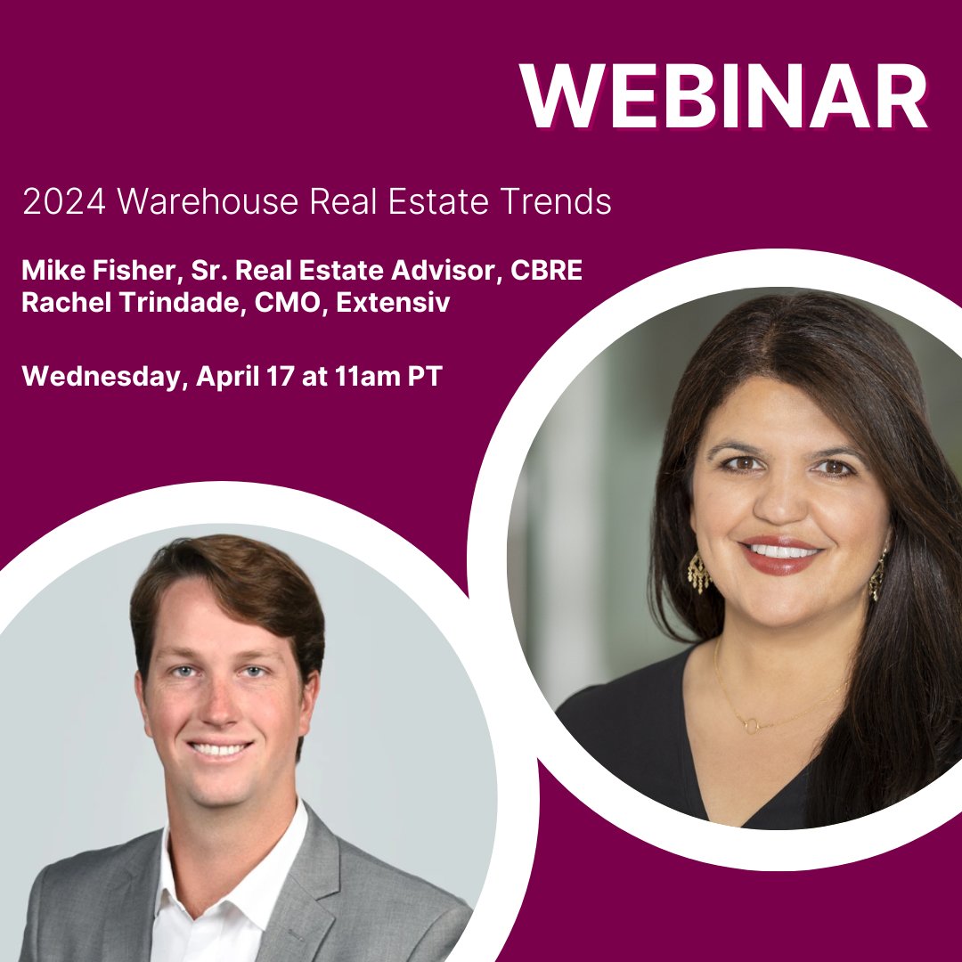 Last chance to register! 🔔 Delve into the U.S. Industrial Real Estate terrain alongside Mike Fisher from CBRE! 🏢 Register today!

hubs.ly/Q02svl9f0

#Extensiv #GoExtensiv #WarehouseTrends #RealEstateInsights #CBRE #RealEstate #Webinar