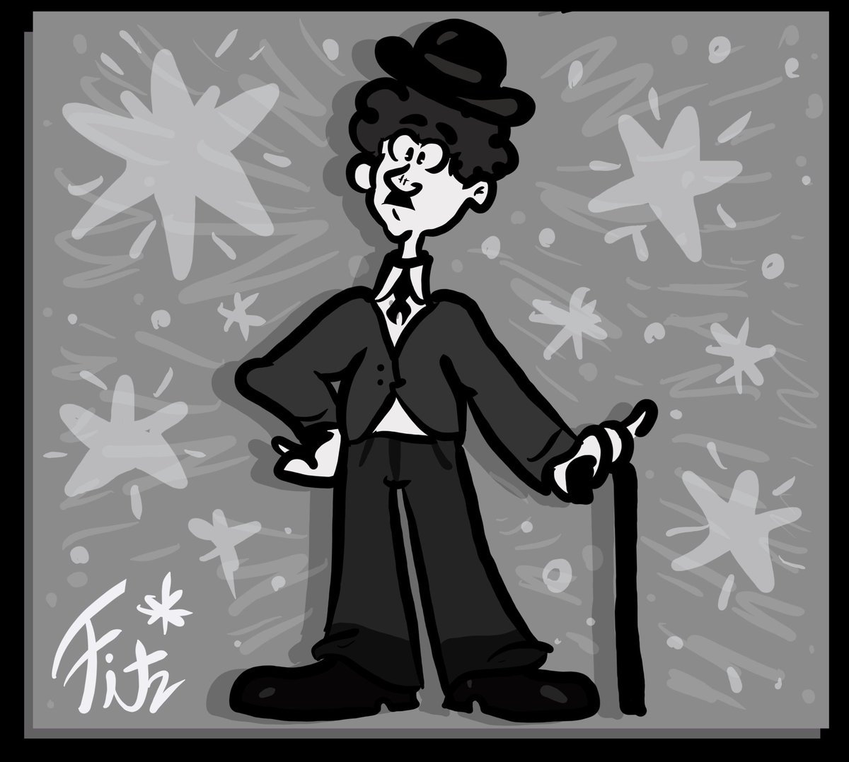 Charlie Chaplin’s birthday is today, so I drew him in his iconic tramp persona to celebrate this day and one of the most influential cinematic storytellers of all time. Enjoy, folks! #CharlieChaplin #silentcinema #silentage #tramp #birthdayart #CharlesChaplin #blackandwhite