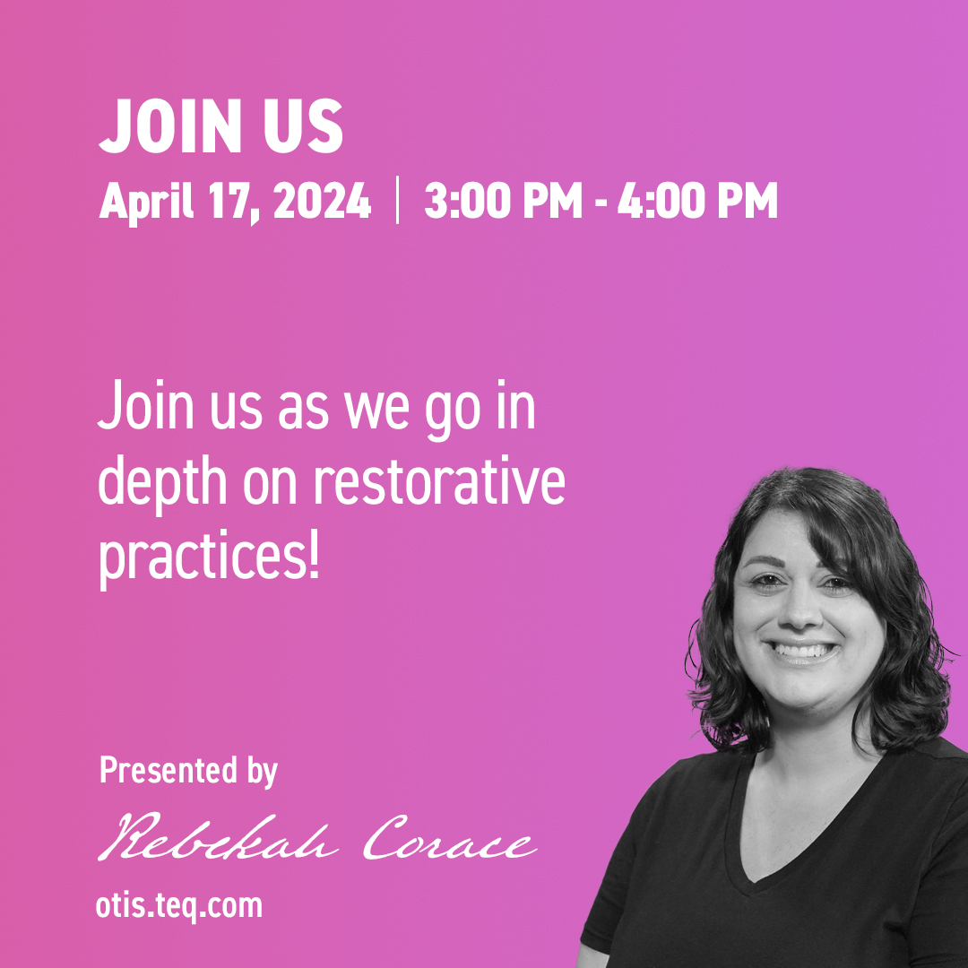 In this session on 4/17 at 3PM EDT, Rebekah will guide you through how to teach students about alternative behaviors through restorative practices, and how you can get started in the classroom. Sign up: hubs.ly/Q02sWL7z0 #educatorPD #edchat #OTISPD