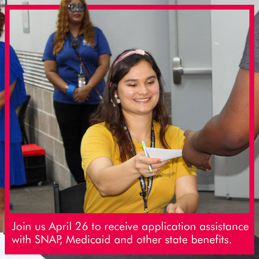 Community Navigators will be at Houston Food Bank assisting neighbors applying for state benefits from 9am to 3pm Friday, April 26. The event is free. Register to reserve your spot. Click the link for details. bit.ly/3VZmLI8 #SNAP #Medicaid #resources #neighbors