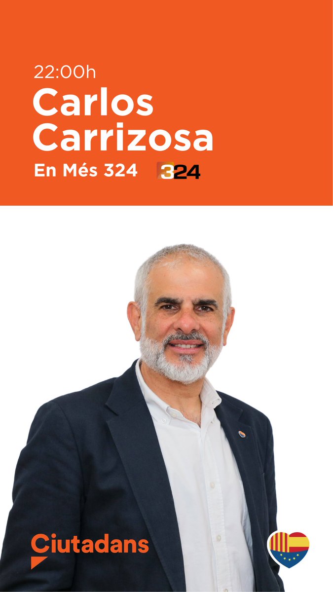 Esta noche, a las 22h en <a href="/Mes_324/">Més 324 - TV3</a> entrevista a <a href="/carrizosacarlos/">Carlos Carrizosa</a> 

🗓 Martes 16 de abril
⏰️ 22h
📺 Mes 324

‼️ No te lo pierdas