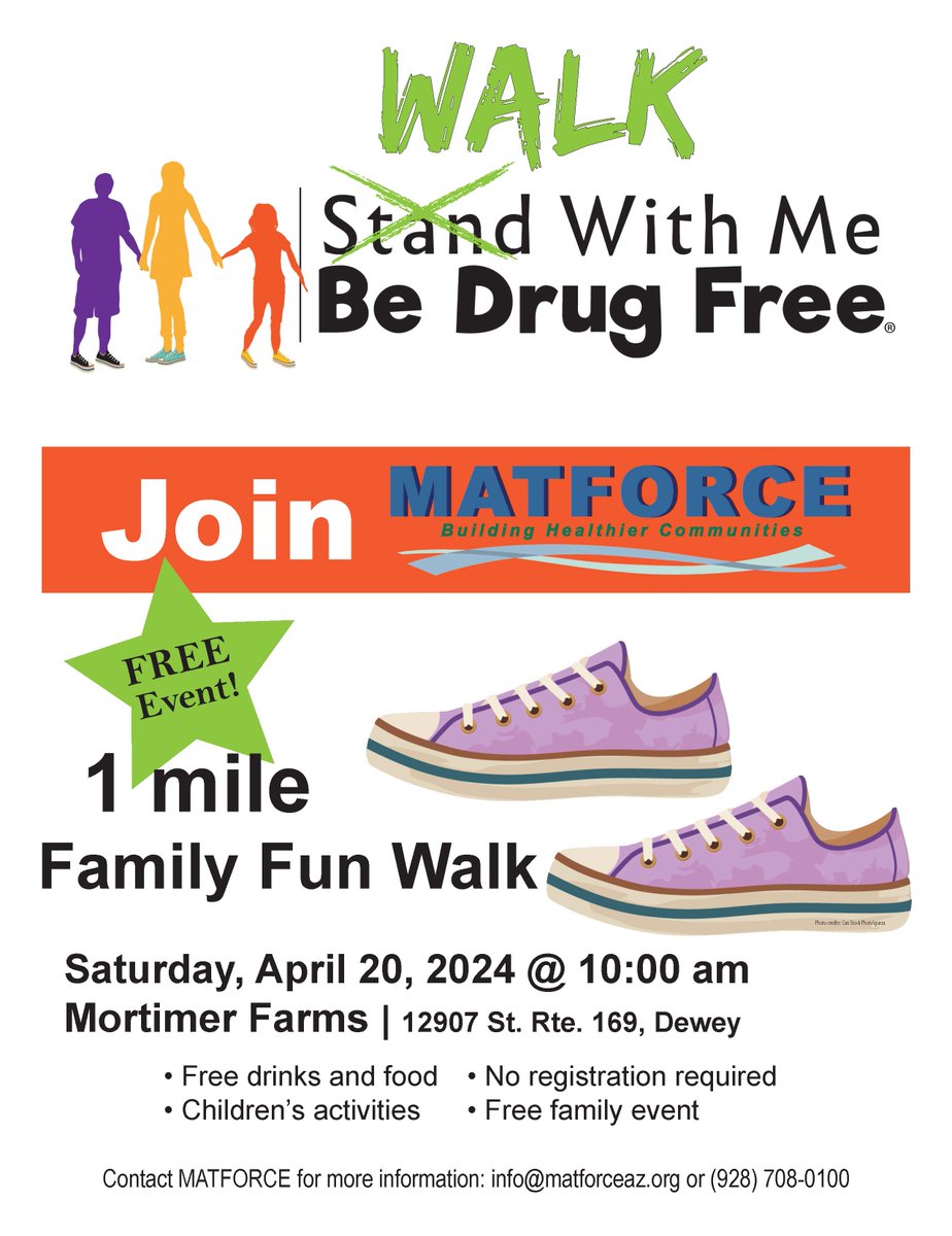 Join us in celebrating Stand With Me, Be Drug Free Week, April 15th - 20th.

During Stand With Me, Be Drug Free Week we celebrate the fact that the majority of people #StayHealthy and do not use or abuse drugs.

matforce.org/Portals/0/Even…