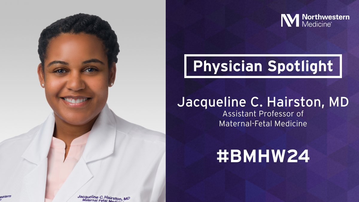 Physician Highlight: Jacqueline C. Hairston, MD Jacqueline C. Hairston, MD, is a maternal-fetal medicine physician at Northwestern Medicine who is working to raises awareness for #Black #MaternalHealth. Join Dr. Hairston and other OB clinicians for the Northwestern Medicine Black…