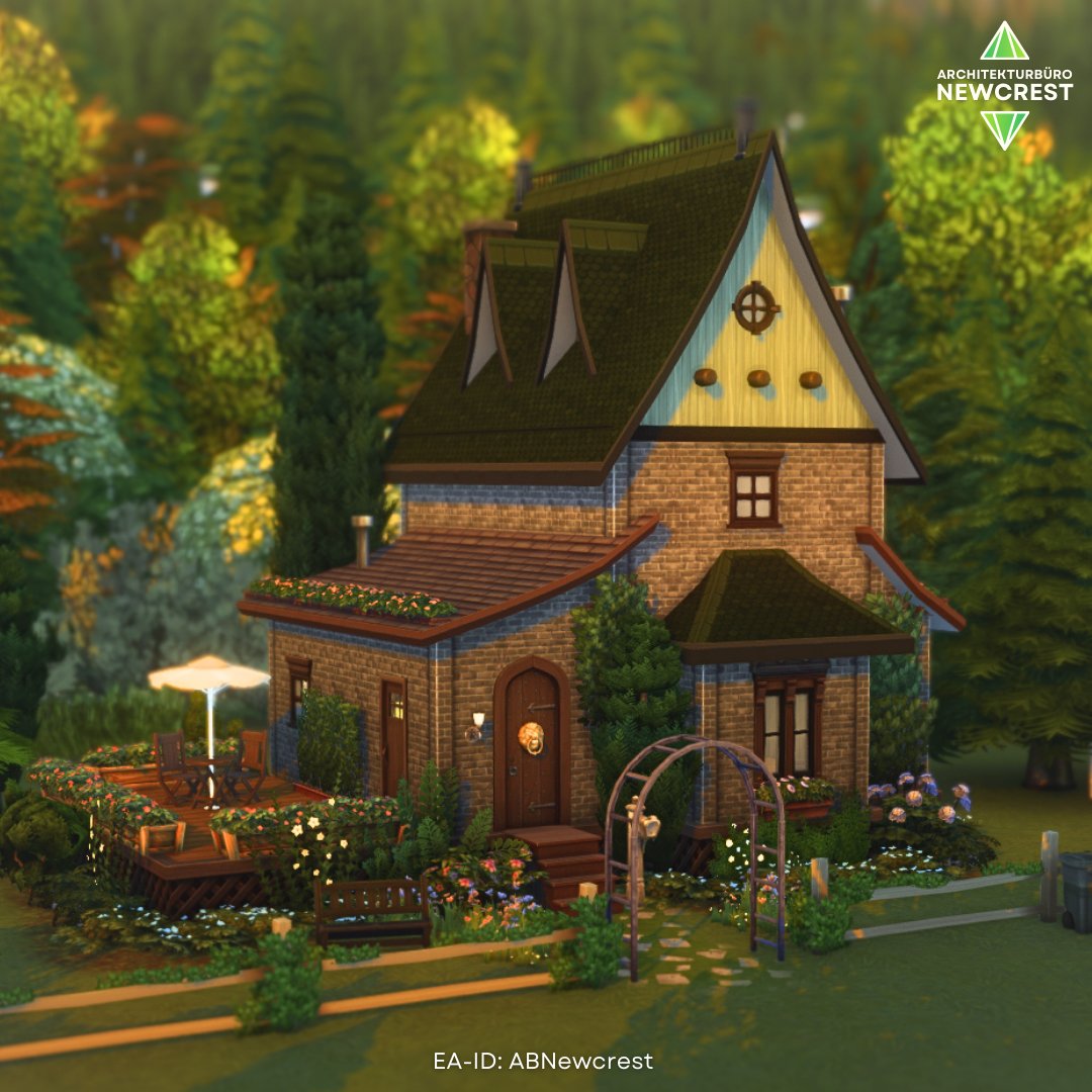 🍄 Witchy Basegame Starter 🍄
[floorplan in comments]

💚 Under 20.000$
🏠 Furnished
🛋 Functional & playtested
🏘 Basegame only
🚫 No CC
📐 30x20

It's in the gallery. EA-ID: ABNewcrest 🌿

#TheSims4 #ShowUsYourBuilds