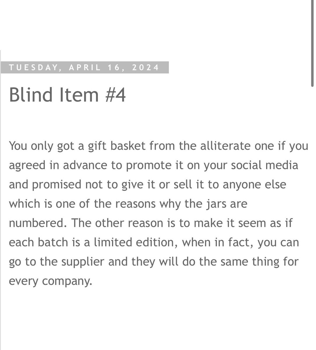 Lovely little Meghan Markle blind from CDAN

Controlled PR which also suggests, as suspected it wasn’t made from her house by her or even in Montecito but by a company that does this for other companies 

How very ‘select’

crazydaysandnights.net/2024/04/blind-…