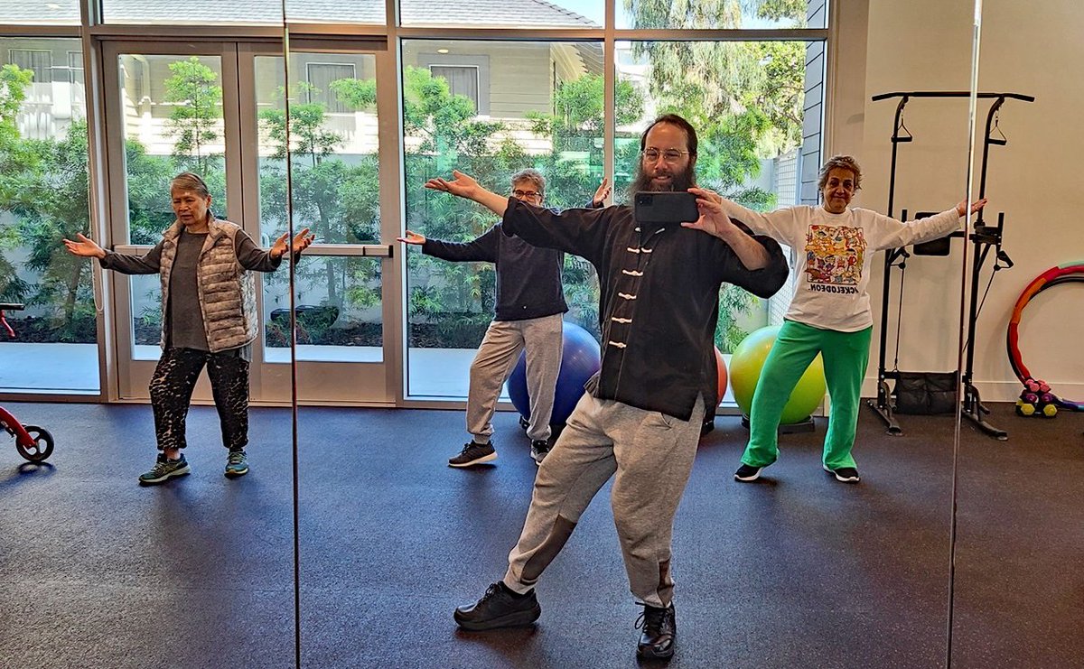 Students in Tai Chi Instructor Jonathan’s weekly class at Magnolia Villas enjoy learning the gently flowing, low impact movements. #ChangingAging #PositiveAging #HealthyAging