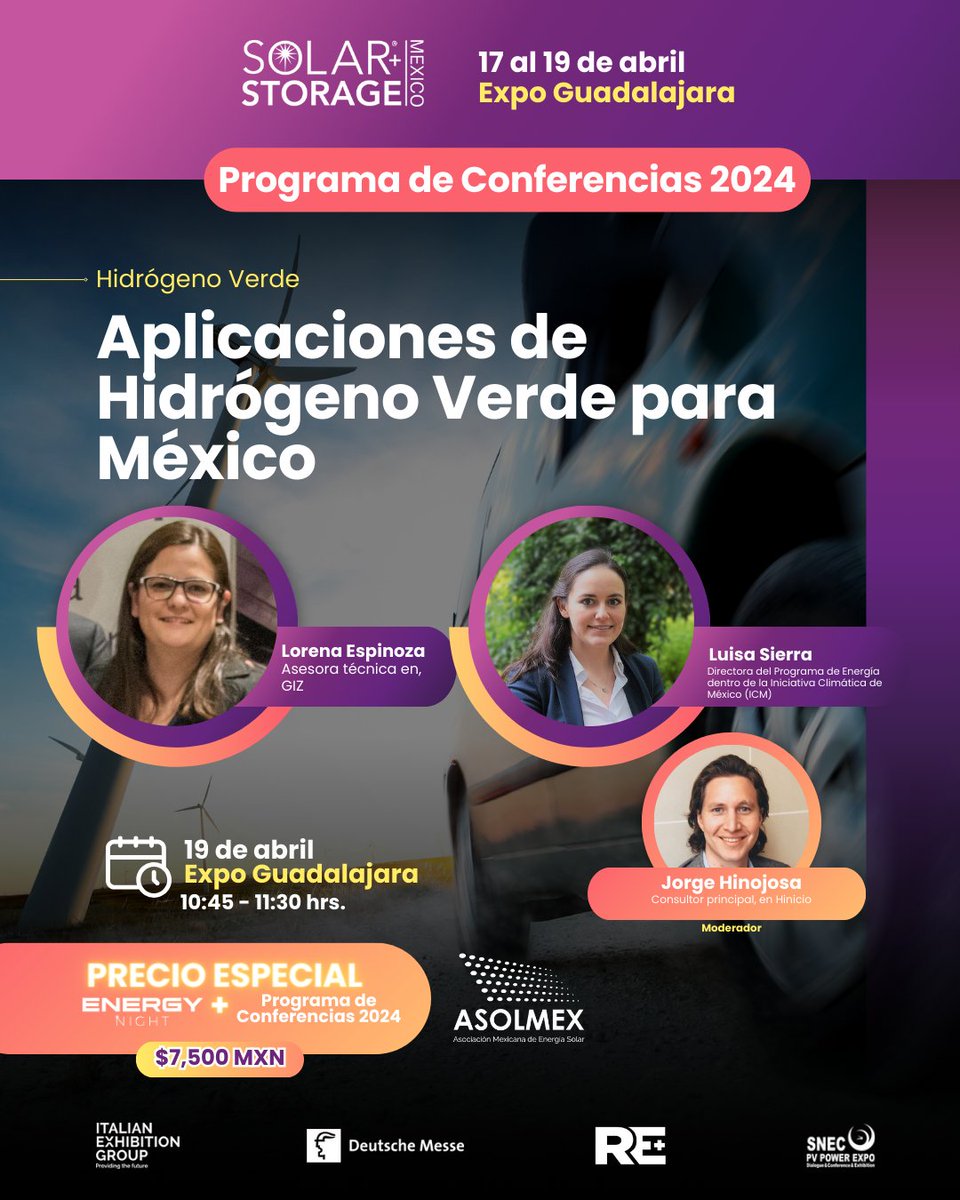 iniciativaclima's tweet photo. Descubre como el Hidrógeno Verde puede ayudarnos a descarbonizar la economía en México en la conferencia de @SolarPowerMx Únete a destacados expertos para descubrir las aplicaciones innovadoras y las oportunidades de esta tecnología sostenible. https://t.co/hLTIVd0n2N https://t.co/uh2MEq3EsJ